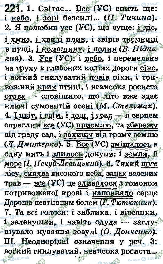 ГДЗ Укр мова 8 класс страница 221